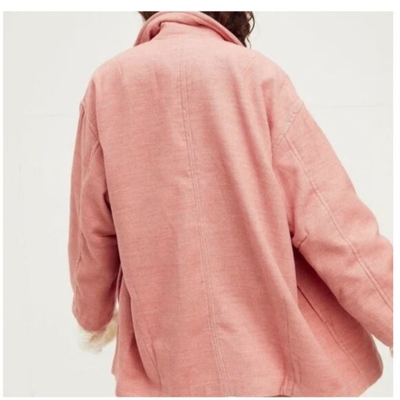 Free People Hannah Slouchy Oversized Pink Blazer Coat Size Small - Picture 2 of 16